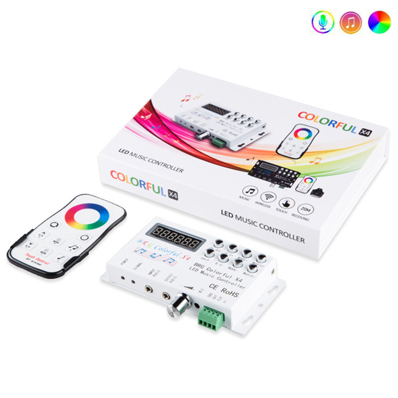 RF 433Mhz 2048 Pixels LED Addressable RGB Music Controller With OLED Display